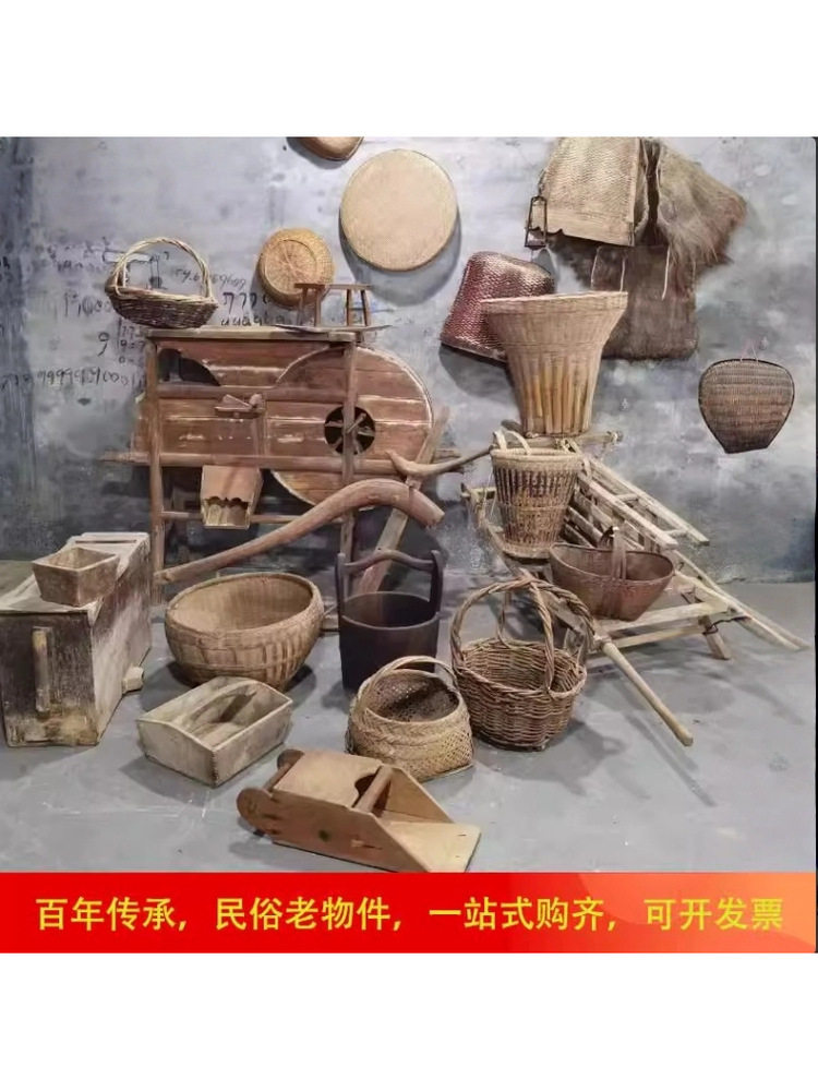 复古民俗风车木犁影视道具摆件