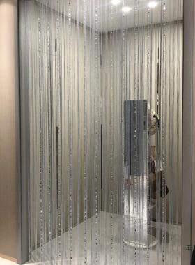 珠子JYA流苏装饰门帘隔珠打帘家断用免孔卧室客厅过间道卫生轻奢