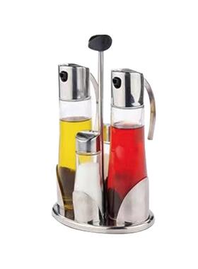 不锈钢玻ERW家用厨房4件套架子璃调组瓶套装厨房餐味厅酒店调味罐