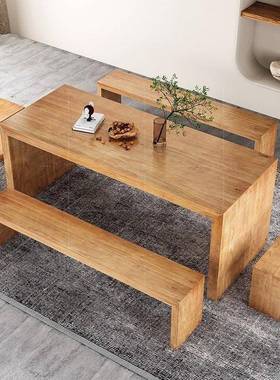 实木桌椅组合家全用客厅茶几现代台简约原木茶EXC办公室茶接待泡