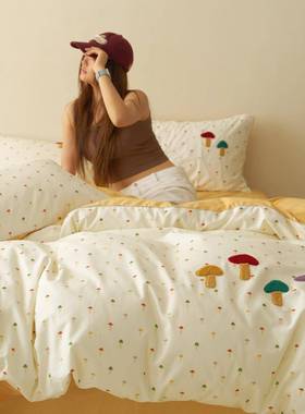 小清新公秋冬保RBP暖磨毛亲肤软四套全棉印柔花儿童床单床品1主.