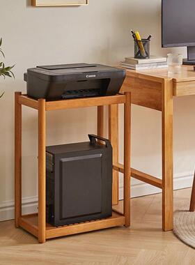 实机箱置物架电脑主机印放置柜木双层打机支架UTK托架边柜可移底