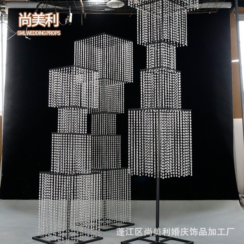 婚庆路引铁艺亚克力烛台酒店摆件工艺品展示架金属底座创意品婚礼