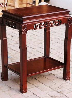 河北榆木客厅中BDR花几盆景虎头架子落地置物架单个兽足方式式花