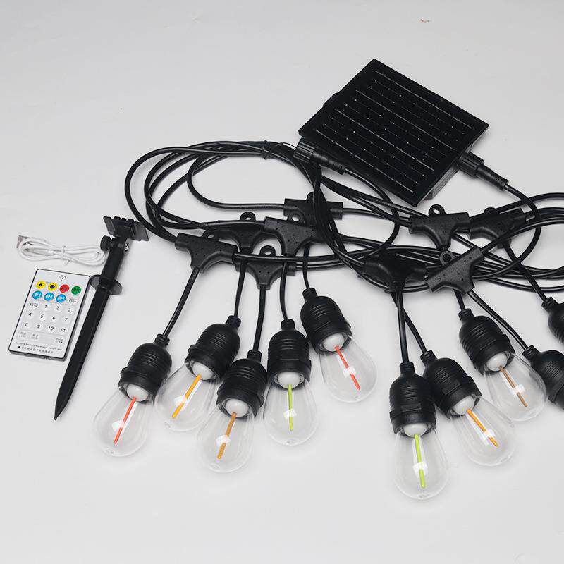 新户款14灯泡S彩色灯芯款外串露营庭院装饰防水-灯线led芯塑料灯