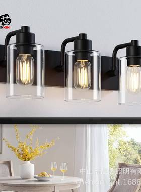 美式二头三头镜灯壁灯复古工业52058风玻漱卫生间浴室洗台背璃前