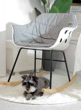 网红千鸟格奶摇摇阳台家用休摇闲懒人CJO椅椅小户型客厅简约现代