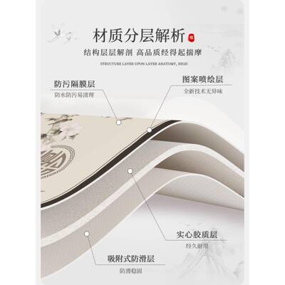 新中式洗茶几方桌布免防油LDU防方形八仙桌面保护垫桌感餐水桌垫