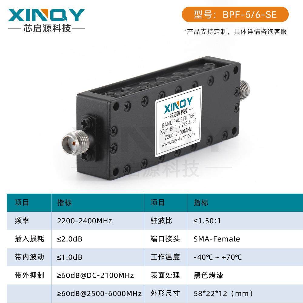 INQYDMYSMAX母头频射频波滤器2.2-2.4GHz段BPF带通滤波器50欧姆