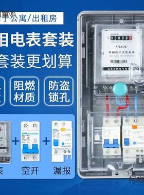 单表相家电表出租房220v电度电子表式电能用成套SEL接线电表箱麦