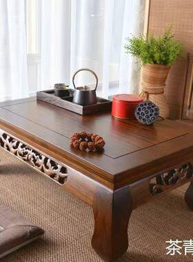 木榻榻桌米茶和室几飘窗桌FRN炕几榆矮桌桌老式炕桌实木阳台学习