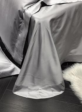 P7J8100支F76JJJS5匹马棉床单单件纯棉床笠简约全棉K贡双缎纯色被