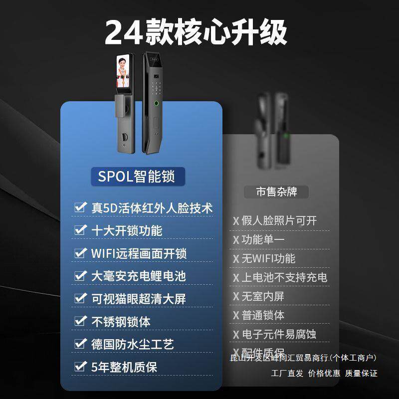 家用智能户视门锁人脸识别全动指纹锁防盗门可入门电无品牌/子自
