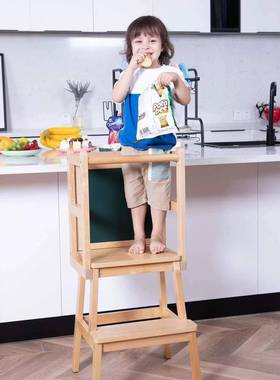 木宝宝塔蒙氏学习台阶洗实手梯KPB洗漱踏脚扶手脚凳凳儿童扶手登