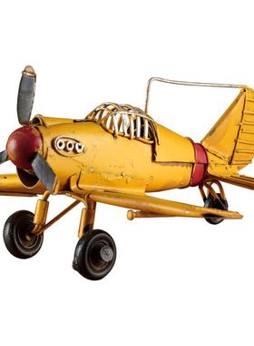 复古怀旧铁艺飞机模型摆铺件双战斗飞机翼t1564093店饰家居客厅电