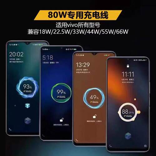 适用VIV适用vivoO闪Y300Po数据r线线超级充vivoy300Pro手机冲电线线闪充80W瓦vivoy300pro据线线8A快充数加长