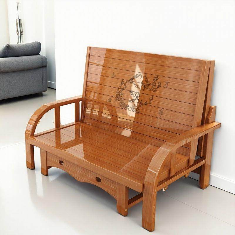 竹沙人床发两用小户型单人BTS双折叠休床午成人家用简易办公竹床