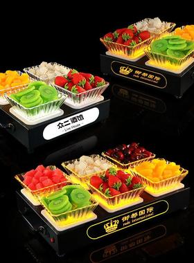 酒吧WZ-GP11发果盘ktv光专黑色分格led金属小水吃碟果盘拼用盘托