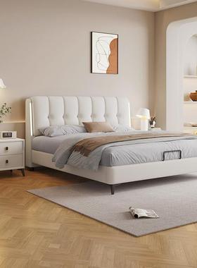 双现1代简约皮床.8米主卧室高端气1.5人婚床气压储物科技DOB布大