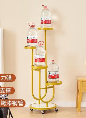 移动花架客厅地式多花层阳CPI台花架置物架奶油风铁落艺子多肉盆