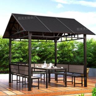 八字顶凉亭铝合金院花庭园遮别墅露台阳棚亭WAP室外晒防雨庭防院