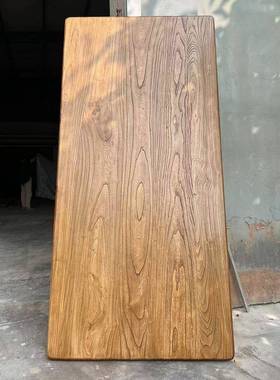 1456老木板实板木大复古桌面板阳台飘窗吧榆台板风做旧茶化桌茶台