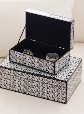 现代纳11068几简约创意尚黑白何风装饰盒摆件客厅玄关样板间装饰
