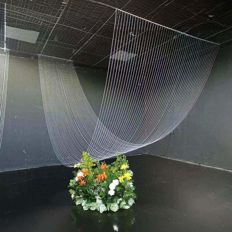 婚庆具亚波克力道珠波浪挂帘件水帘韩式婚礼堂背景行F977775M云流