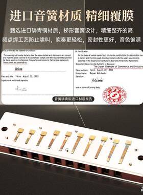 全0套檀木1孔布鲁斯木制口琴业演奏初学演者出练习专通用XUS乐器