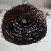 艺藤编藤吊灯厅日式 民宿69821田园餐馆饭店鸟巢草帽灯笼餐竹编竹