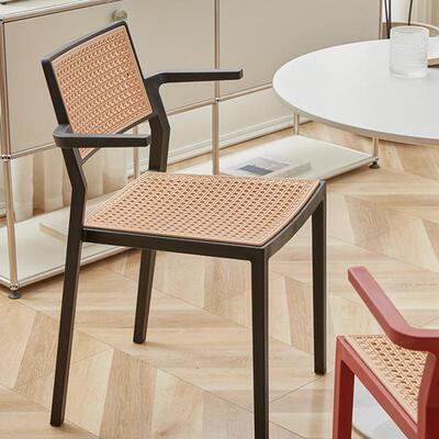 户外仿藤椅靠21866背椅庭院休塑闲阳椅子料洽可叠放接待会客谈餐