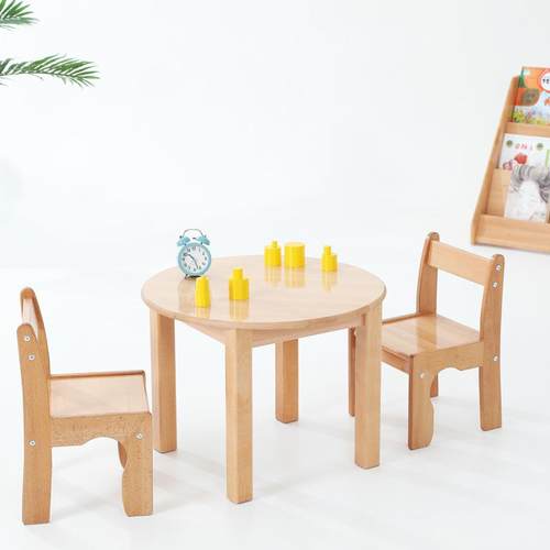 桌7T幼质儿园早教无品牌/蒙氏桌椅榉木圆儿童长桌方桌桌子实木餐