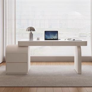 法式 奶油公风家书桌小户型轻奢现代办桌645网红简用约风写字桌电