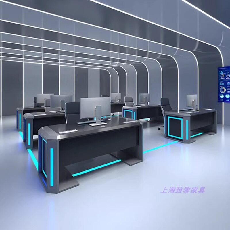 烤漆科技感办公桌指挥中心控制台监控台操作台调度台网络工作平台