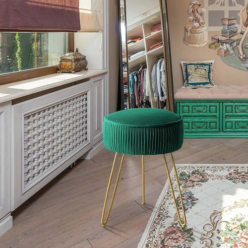 轻奢条纹家894651用梳红妆台沙发凳凳简约网美甲椅室凳子化卧妆凳