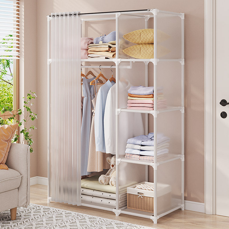 衣柜家用卧室简易现代简约出租房用钢管加粗加固组装结实耐用柜子