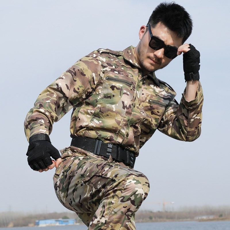 新式劳保迷彩服男套装春秋季耐磨CP工作服军迷服饰高级工装军训服