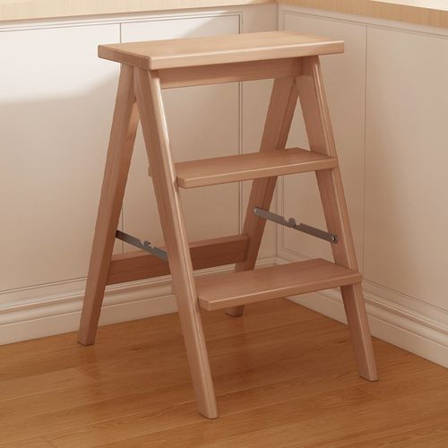 实木可折叠梯凳多功能折叠梯子家用登高两用加厚人字三步梯吧台凳