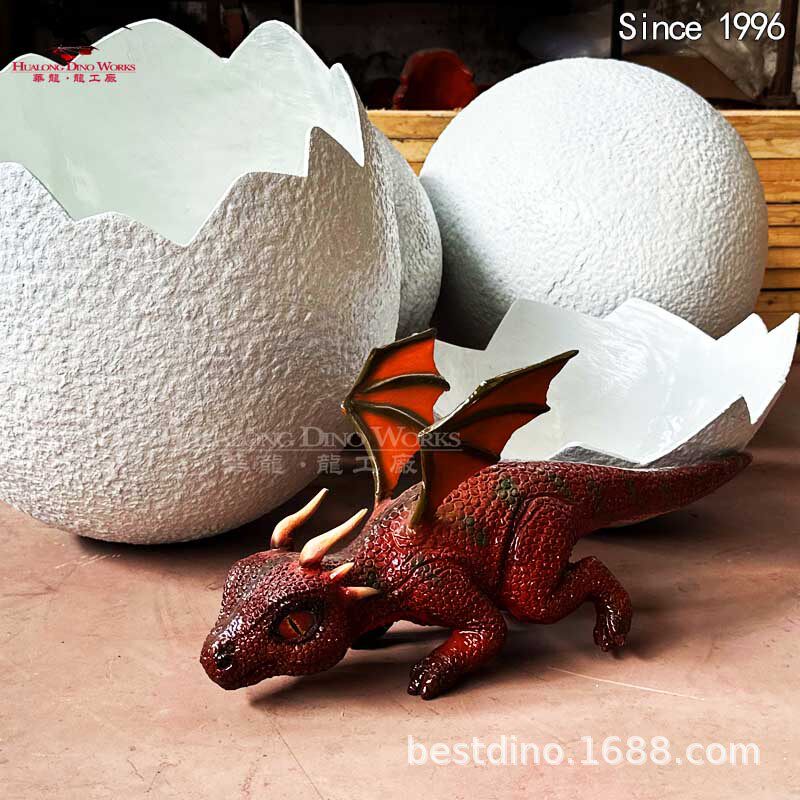 仿真恐龙龙蛋西方飞龙摆件圣诞节树脂儿童玩具爆款装饰