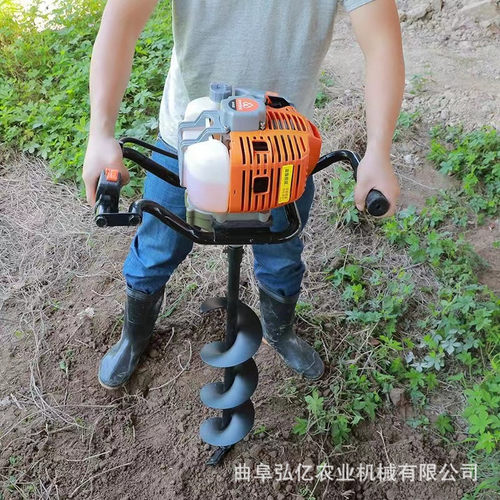 二冲程手提螺旋地钻挖坑打桩