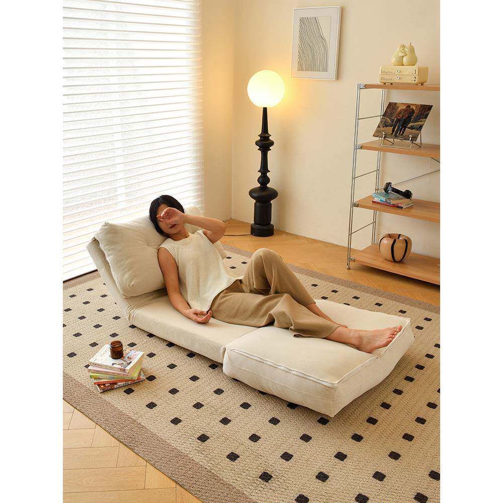 床睡边榻榻阳米懒士人沙发可躺可单人椅客DEU厅台可折叠网红瑞卷m