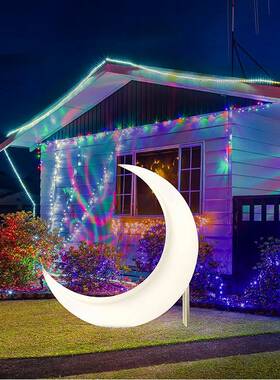 发光月灯民宿酒店庆道装饰落地灯月牙亮灯具秋千灯婚D-Moon-0led