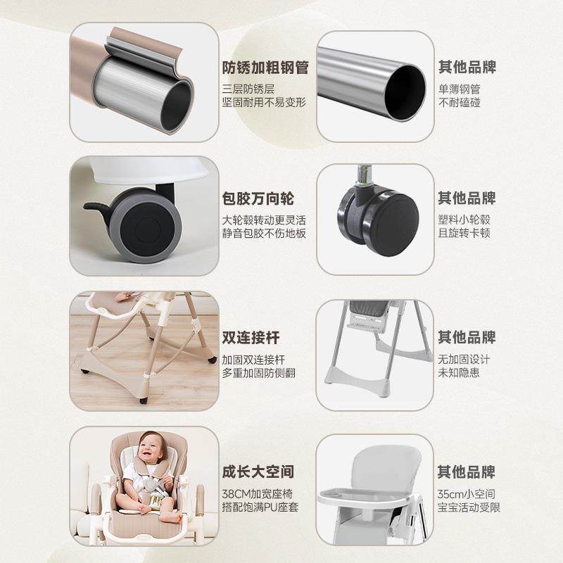 55座鑫宝宝餐椅功能婴儿可伊折叠便携家用儿多童吃饭坐餐桌