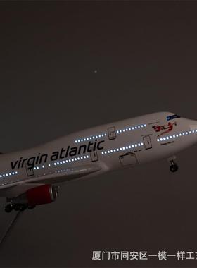 带轮带灯珍航空波音47客ZZD机模型7477民航飞机仿真B维74子7-400