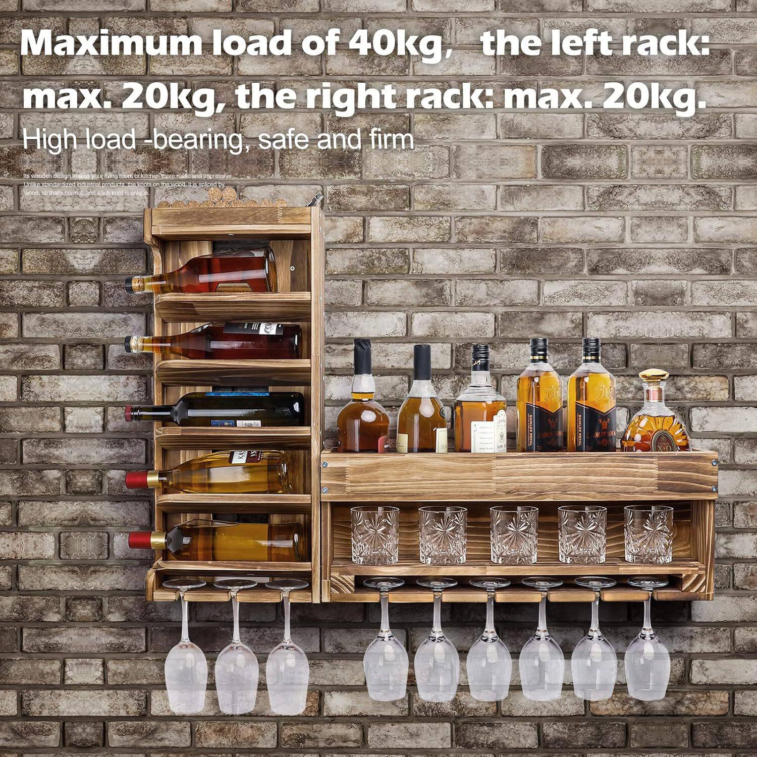 壁挂实木红酒架餐桌旁省空间