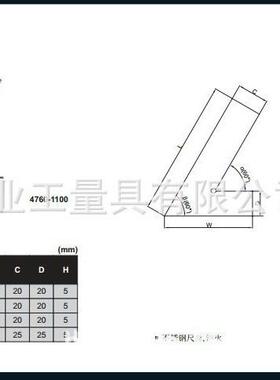 加底座角尺长短边DN0875/II100X7I不锈钢45度平宽JVC口带座角尺