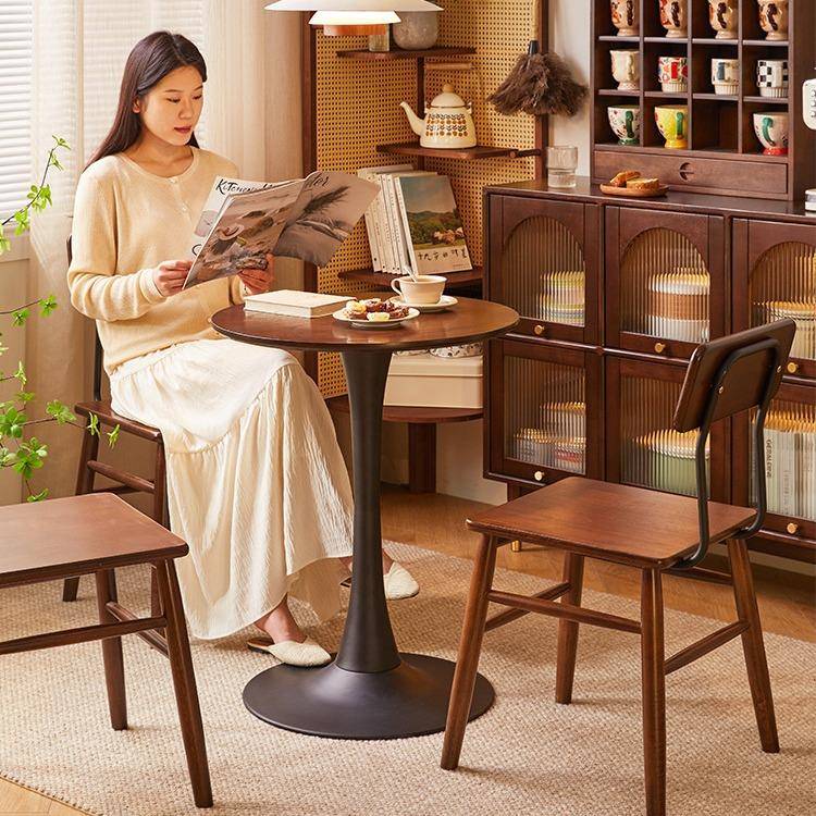 实木阳台几茶一RF-HD542桌角二椅休边几客厅简约小圆闲桌创意几桌