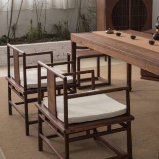 新中式实木茶桌组合家用夫VLR实楼木椅茶桌茶办公功室会客茶桌泡