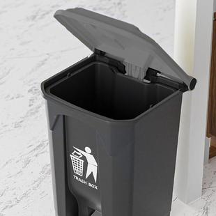 灰色脚踏式 大户垃圾房桶商用加厚带盖大外脚踩翻盖大容量厨nfTYwE