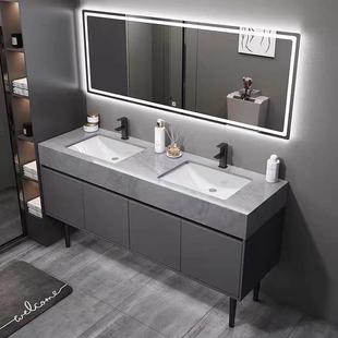 简约三盆洗台双落地式 智579室能浴柜公共卫生间人台手一体柜